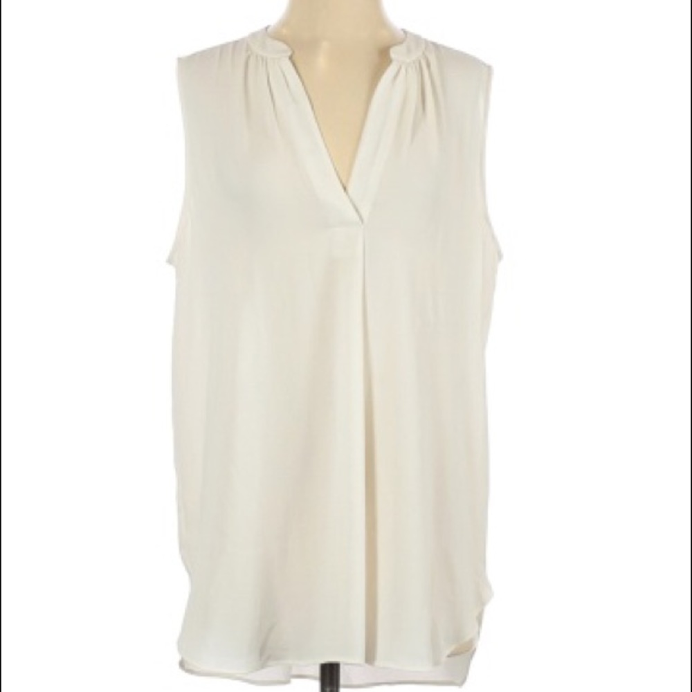 Cream White Sleeveless LOFT Blouse